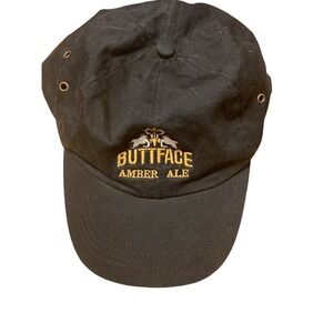 Port & Company Big Horn Brewing Buttface Amber Ale Hat Black Strapback Cap